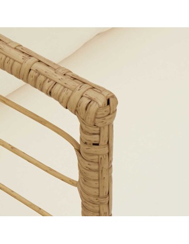Градински столове 2 бр. с възглавници Natural Poly Rattan