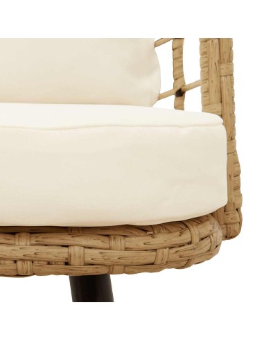 Градински столове 2 бр. с възглавници Natural Poly Rattan