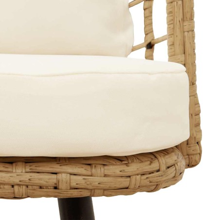 Градински столове 2 бр. с възглавници Natural Poly Rattan