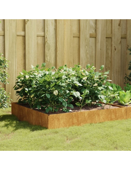 Градинска повдигната леха 100x100x33,5 см кортенова стомана