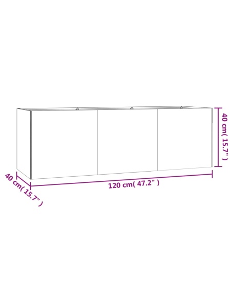 Градинска повдигната леха 120x40x40 см кортенова стомана
