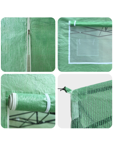 Оранжерия с покрив Зелен 200 x 200 x 300 см Стомана