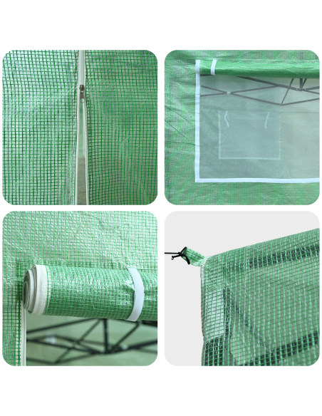 Оранжерия с покрив Зелен 200 x 200 x 300 см Стомана