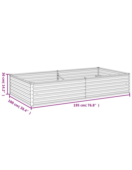 Градинска повдигната леха 195x100x36 см кортенова стомана