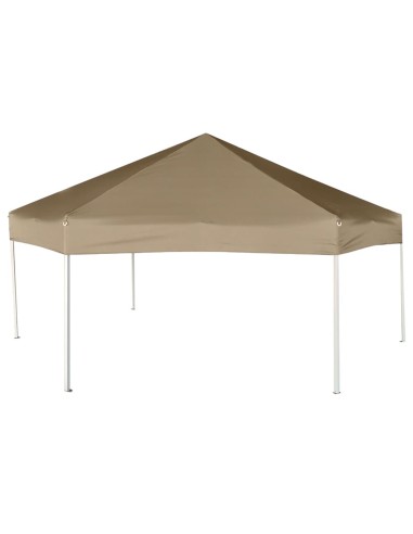 Шестоъгълна pop-up шатра със стени 3,6x3,1 м таупе 220 г/м²