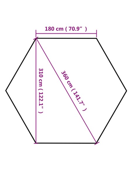 Шестоъгълна pop-up шатра със стени 3,6x3,1 м таупе 220 г/м²