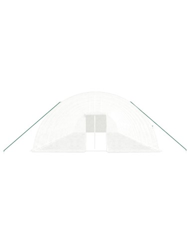 Оранжерия със стоманена рамка бяла 108 м² 18x6x2,85 м