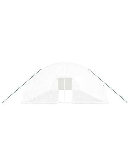 Оранжерия със стоманена рамка бяла 108 м² 18x6x2,85 м