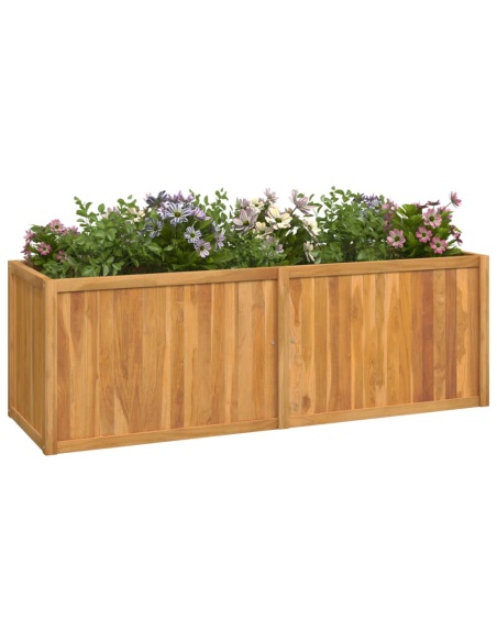 Повдигната леха 150x50x50 см тиково дърво масив