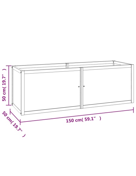 Повдигната леха 150x50x50 см тиково дърво масив