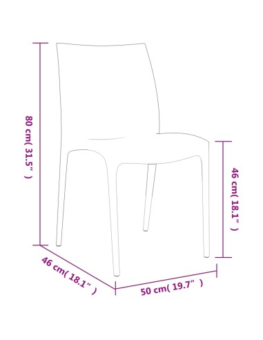 Градински столове, 2 бр, антрацит, 50x46x80 см, полипропилен