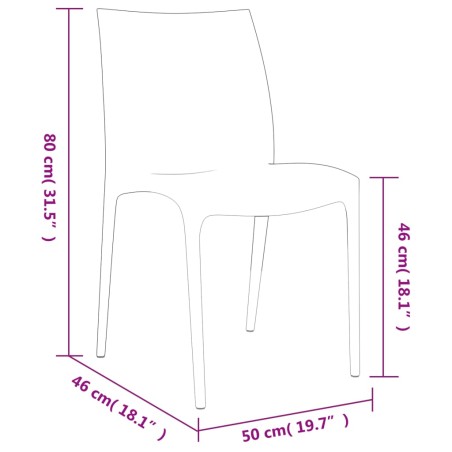 Градински столове, 2 бр, антрацит, 50x46x80 см, полипропилен