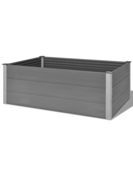 Градинска повдигната леха, WPC, 150x100x54 см, сива