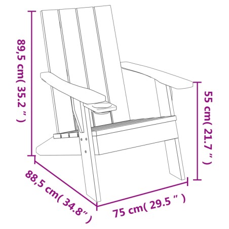 Градински стол Адирондак светлокафяв 75x88,5x89,5 см PP