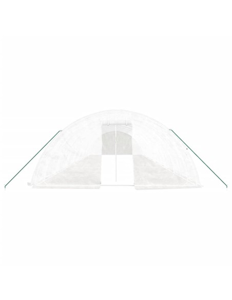 Оранжерия със стоманена рамка бяла 80 м² 16x5x2,3 м