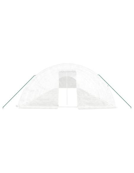 Оранжерия със стоманена рамка бяла 100 м² 20x5x2,3 м