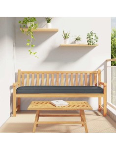 Възглавница за пейка Антрацит 180x40x8 см Оксфордска тъкан