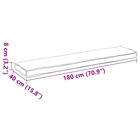 Възглавница за пейка Антрацит 180x40x8 см Оксфордска тъкан