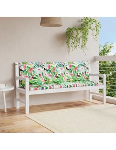 Възглавници за градински пейки 2 бр шарени 150x50x7 см плат