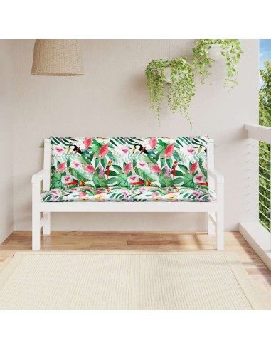 Възглавници за градински пейки 2 бр шарени 150x50x7 см плат