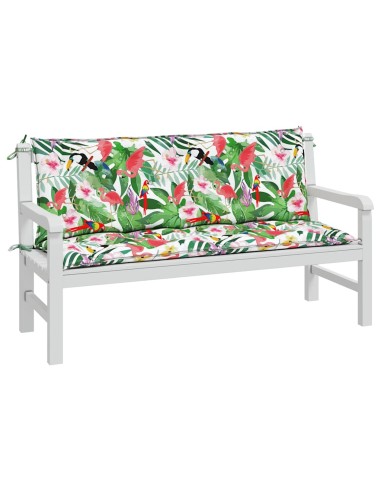 Възглавници за градински пейки 2 бр шарени 150x50x7 см плат