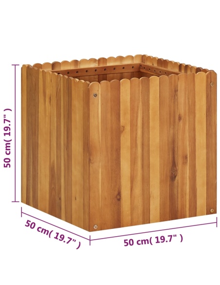 Градинска повдигната леха, 50x50x50 см, акациево дърво масив