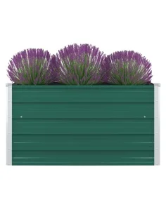 Повдигната леха, 100x100x45 см, поцинкована стомана, зелена
