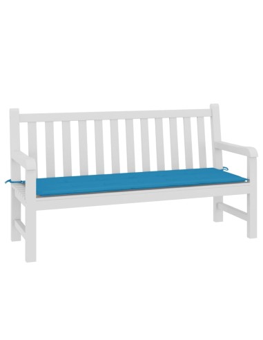 Възглавница за градинска пейка синя 150x50x3 см оксфорд плат