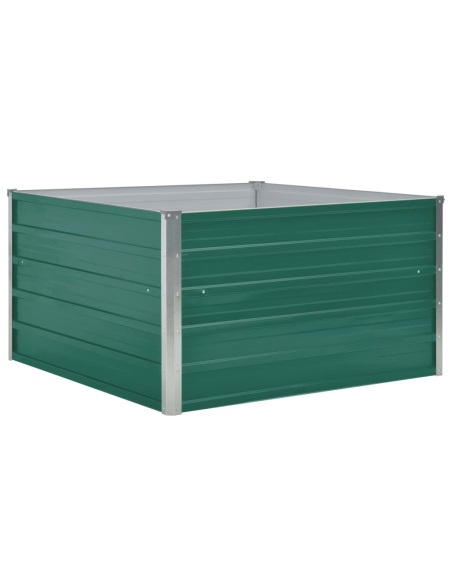 Повдигната леха, 100x100x45 см, поцинкована стомана, зелена