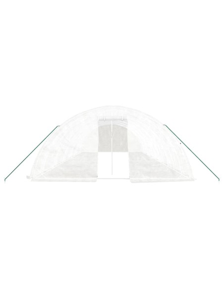 Оранжерия със стоманена рамка бяла 60 м² 12x5x2,3 м