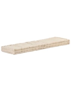 Палетна възглавница за под, памук, 120x40x7 см, бежова