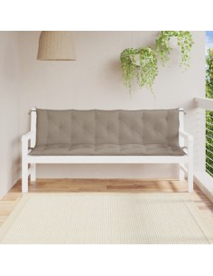 Възглавници за градински пейки 2 бр таупе 180x50x7 см плат