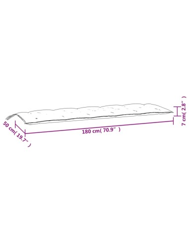 Възглавници за градински пейки 2 бр таупе 180x50x7 см плат