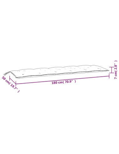 Възглавници за градински пейки 2 бр синьо 180x50x7 см плат