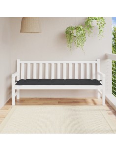 Възглавница за градинска пейка черна 180x50x7 см оксфорд плат