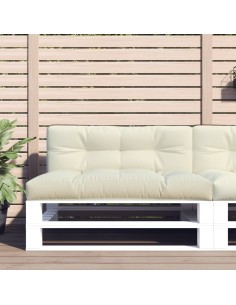 Палетна възглавница, кремава, 120x40x12 см, текстил