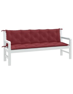 Възглавници за градински пейки 2 бр виненочервени 180x50x7 см