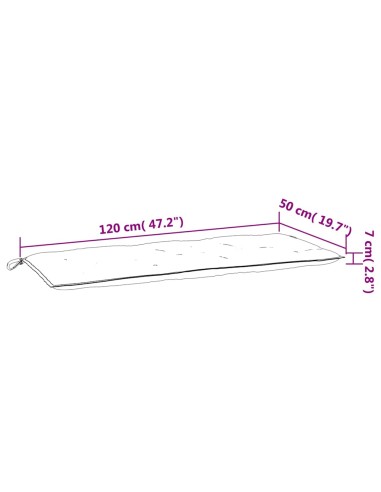 Възглавници за градински пейки 2 бр тюркоаз 120x50x7 см плат