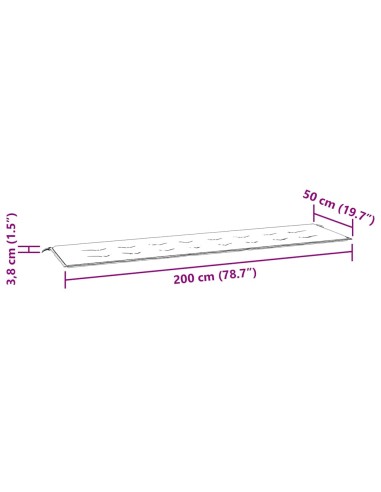 Възглавница за пейка кралско синьо 200x50x4 см Оксфорд плат