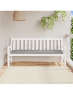 Възглавница за градинска пейка сива 180x50x7 см оксфорд плат