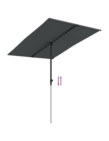Градински чадър с алуминиев прът, 2x1,5 м, антрацит