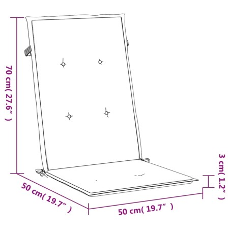 Възглавници за столове 4 бр кралско сини 120x50x3 см плат