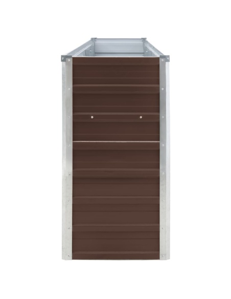Повдигната леха, 320x40x77 см, поцинкована стомана, кафява