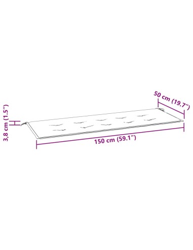 Възглавница за градинска пейка тюркоаз 150x50x4 см текстил