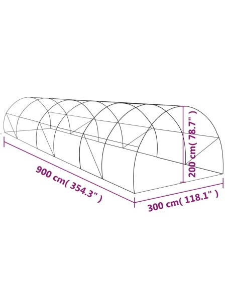 Оранжерия, 27 м², 900x300x200 см