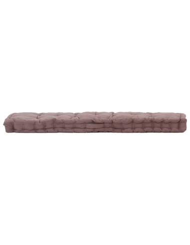 Палетна възглавница за под, памук, 120x40x7 см, таупе