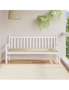 Възглавница за градинска пейка бежова 180x50x3 см оксфорд плат