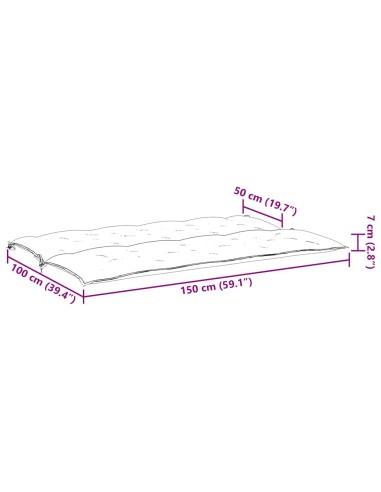 Възглавница за градинска пейка антрацит 150x(50+50)x7см оксфорд