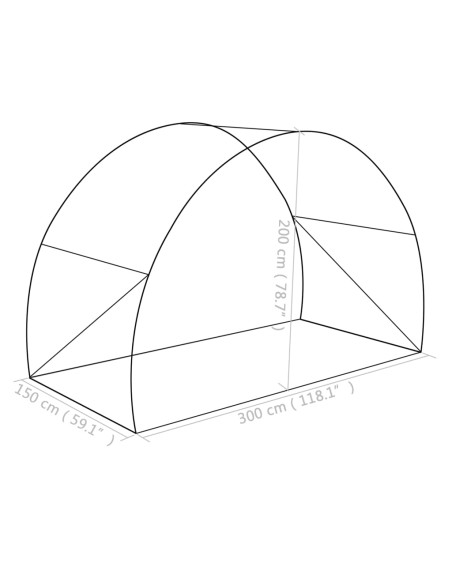 Оранжерия, 4,5 м², 300x150x200 см