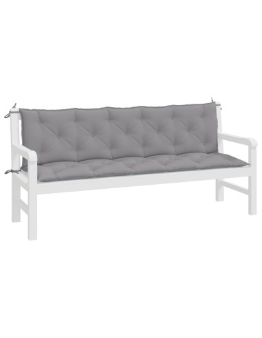 Възглавници за градински пейки 2 бр Сиво 180x50x7 см плат